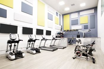 Peloton bike and training space